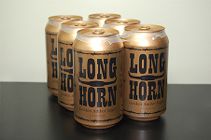 Longhorn beer packaging frontal view